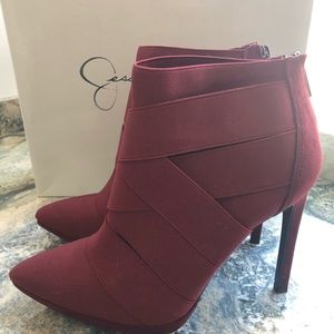 High Heel Bootie Maroon Bandage Design